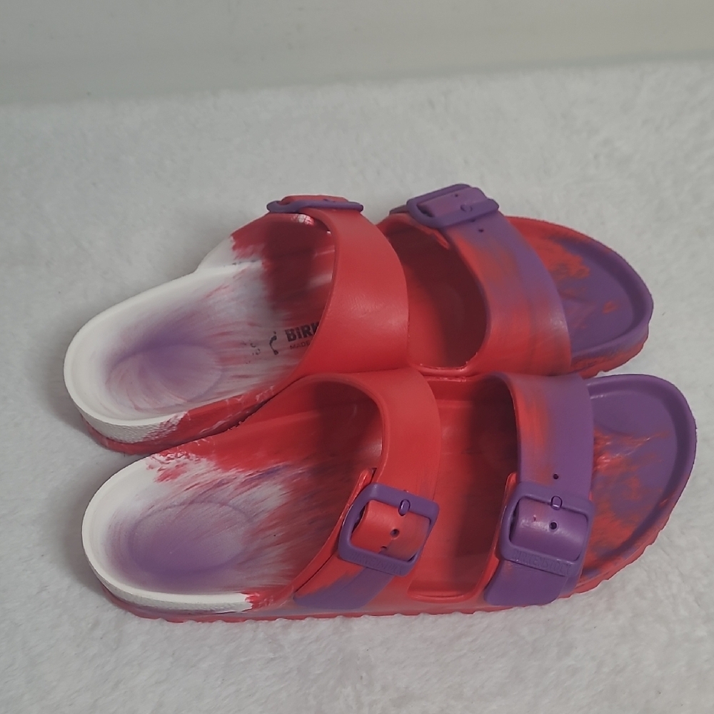 Birkenstock Red and Purple Sandals with Contoured Footbed - Picture 2 of 8